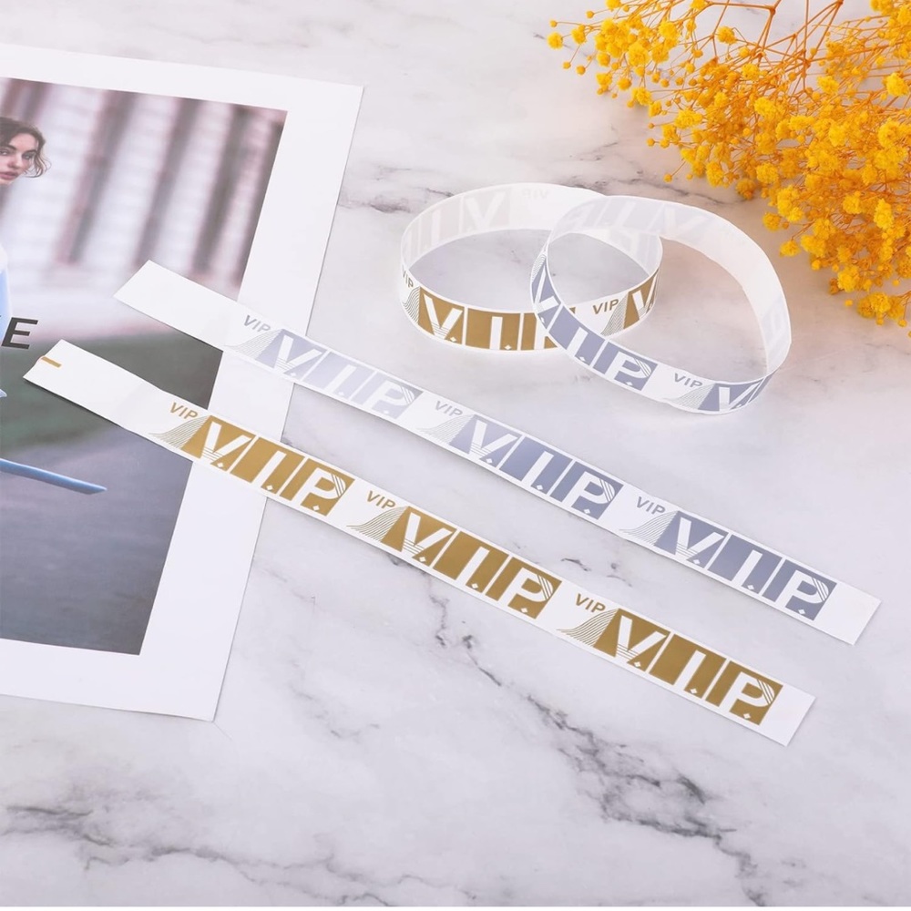 2/12 💥 NEW (Qty 200) Sibba Party Event VIP Wristbands Gold & Silver (1344)